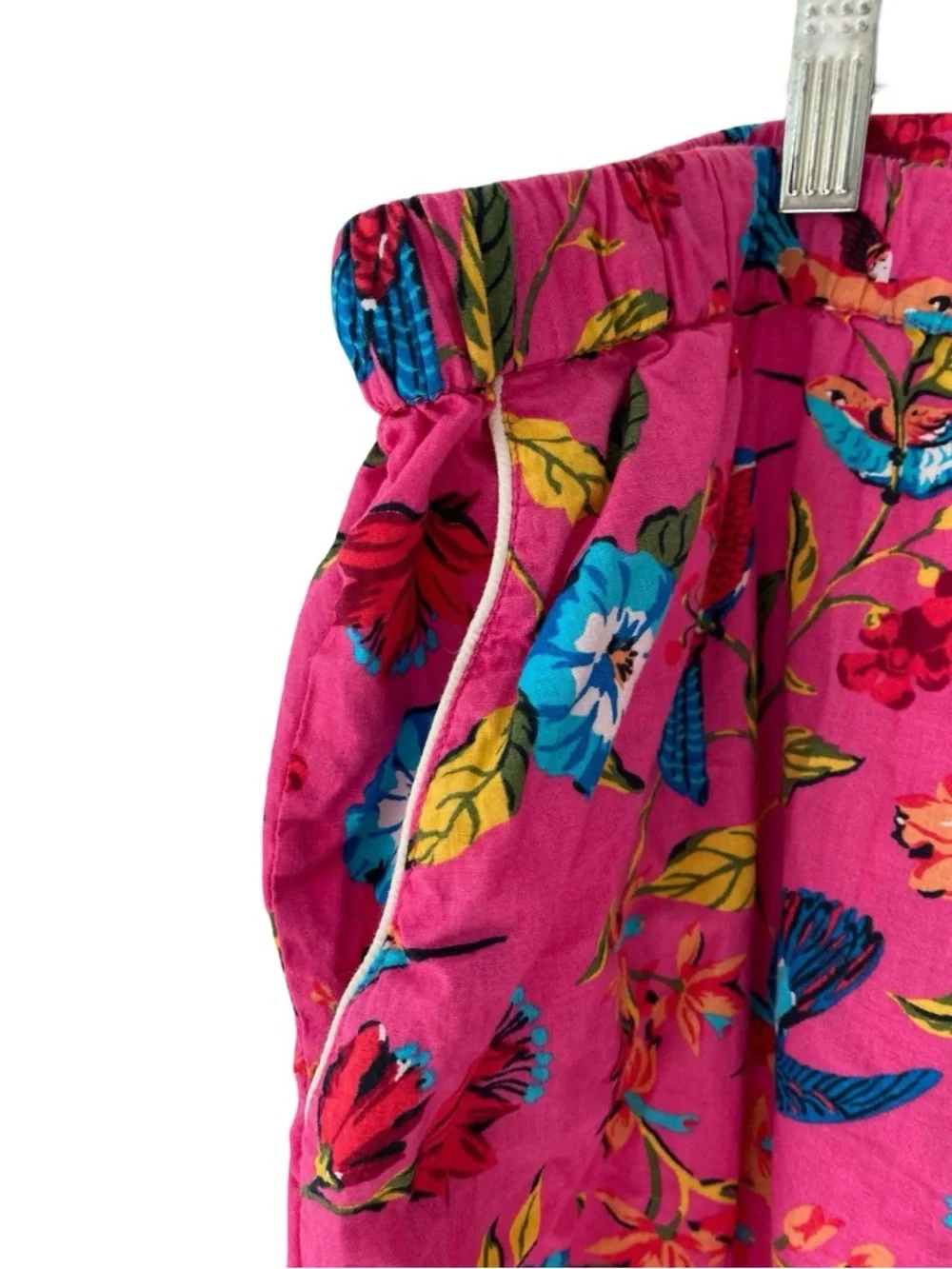 Printfresh Hummingbird Bright Pink Floral Bird Pajama Lounge Pants size 2X - Picture 2 of 6